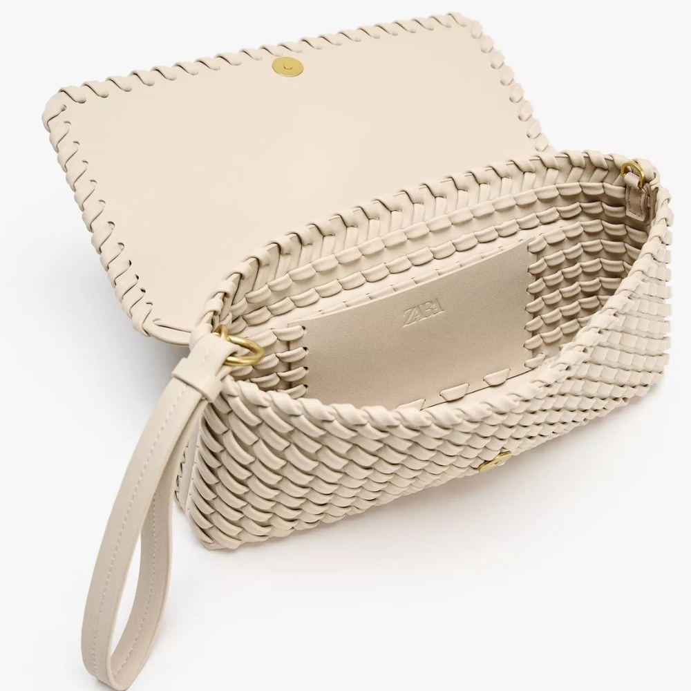 Zara Cream Woven Women's Bag